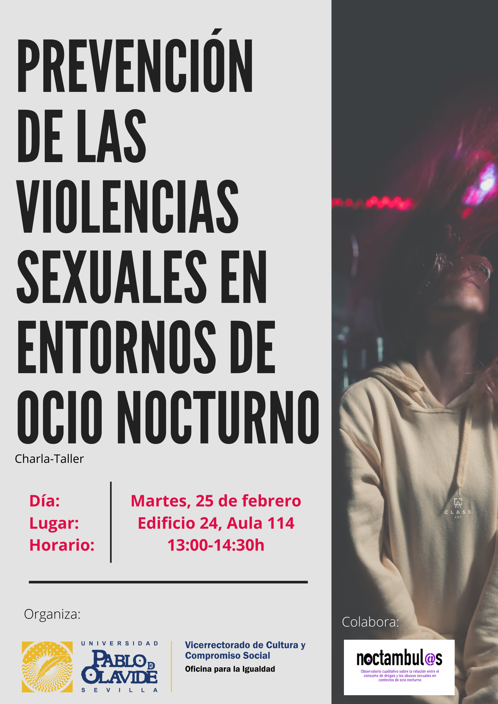 Charla Prevención de las violencias sexuales en entornos de ocio nocturno - Sevilla