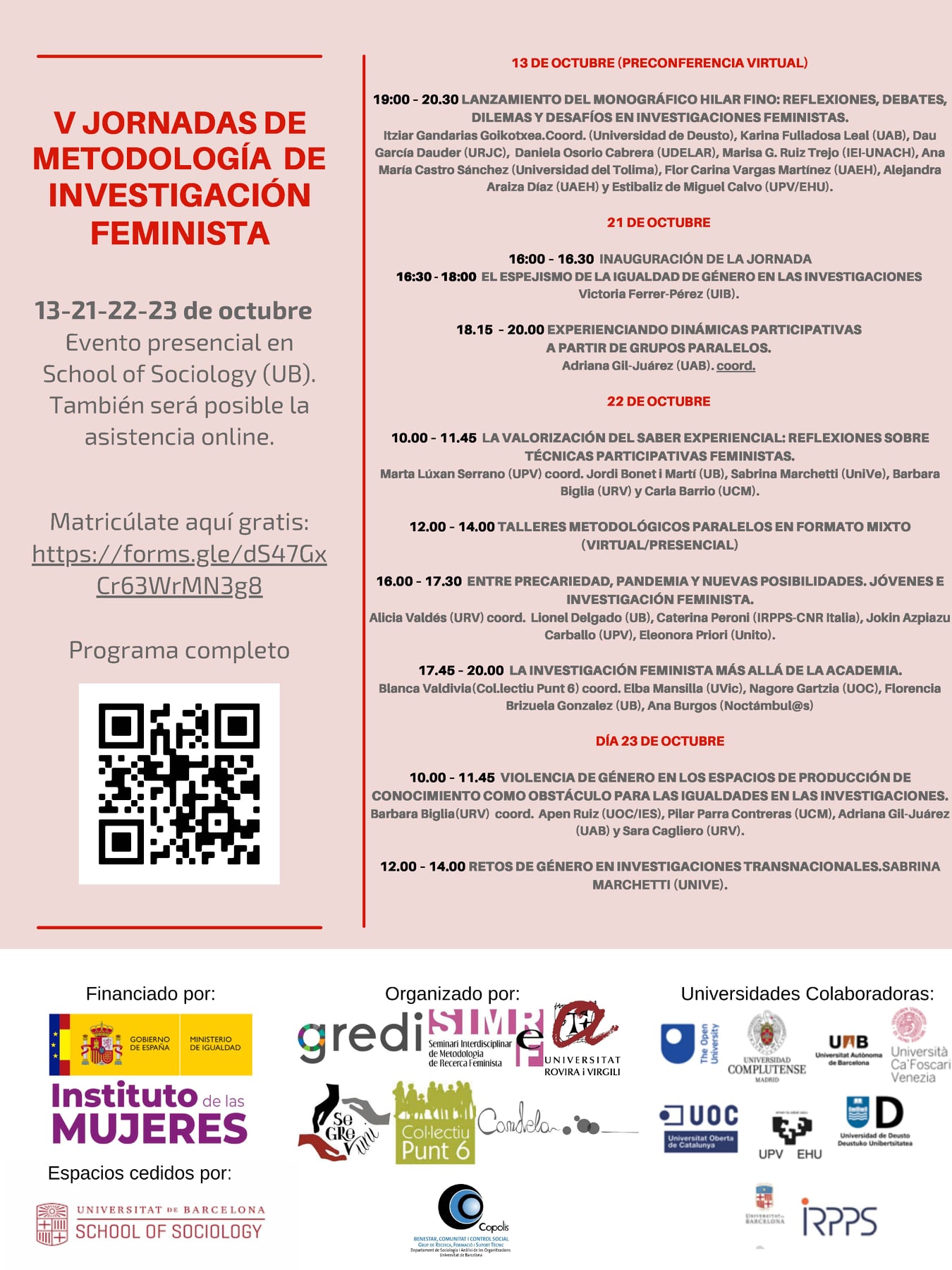 V Jornadas de Metodología de Investigación Feminista: Repensando los procesos de producción de conocimiento en tiempos de (post)pandemia