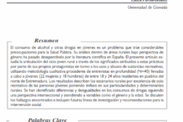 Pavón Benitez, Laura: Sobre prácticas de ocio juvenil y consumos de drogas en áreas rurales con perspectiva de género