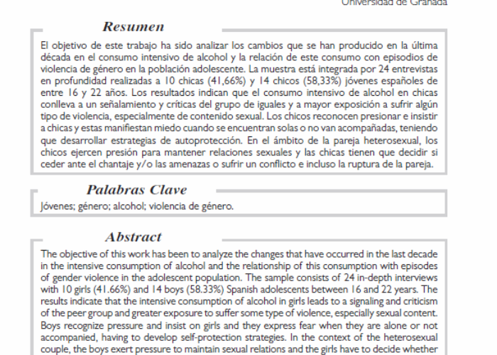 Ruiz Repullo, Carmen et Al: Violencia de género y abuso de alcohol en contextos recreativos