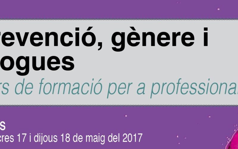 Curso «Prevención, género y drogas». 17 y 18 mayo. Palma (Mallorca)