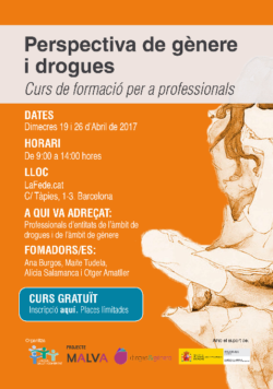 Formación “Perspectiva de género y drogas” en Barcelona – 19 y 26 abril