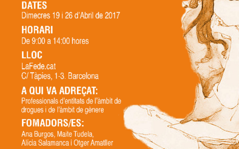 Formación «Perspectiva de género y drogas” en Barcelona – 19 y 26 abril