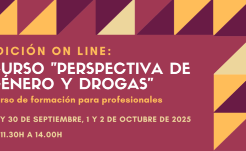 Nueva edición del Curso “Perspectiva de género y drogas” – online – 29 septiembre a 2 octubre 2025