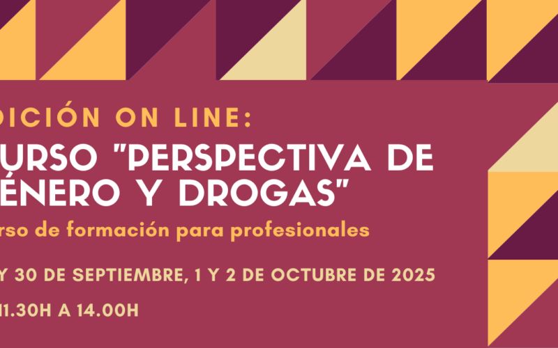 Nueva edición del Curso “Perspectiva de género y drogas” – online – 29 septiembre a 2 octubre 2025
