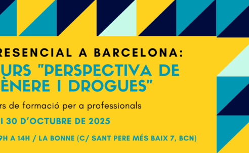 Nova edició del Curs “Perspectiva de gènere i drogues” – Barcelona, 28 i 30 d’octubre