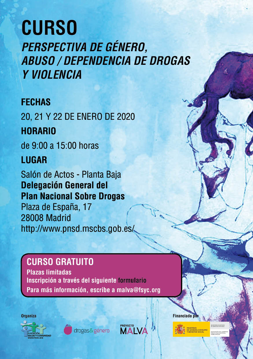 Curso “Perspectiva de género, abuso/dependencia de drogas y violencia” – Madrid, enero 2020