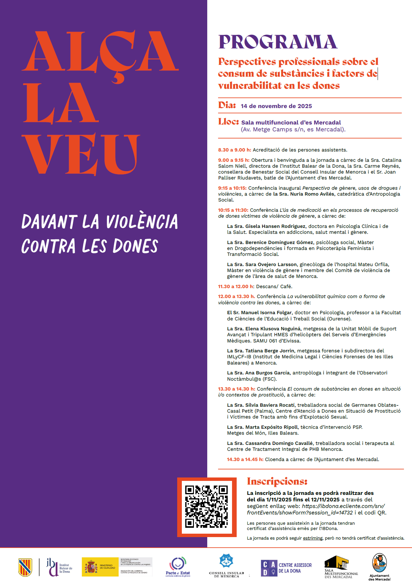 Jornada "Perspectives professionals sobre el consum de substàncies i factors de vulnerabilitat en les dones" // Es Mercadal (Menorca)