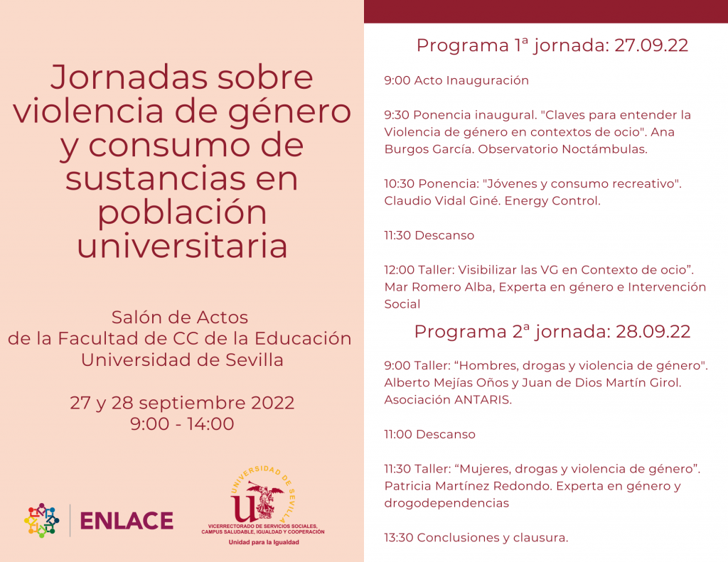 Jornadas «Violencia de género y consumo de sustancias en población universitaria»