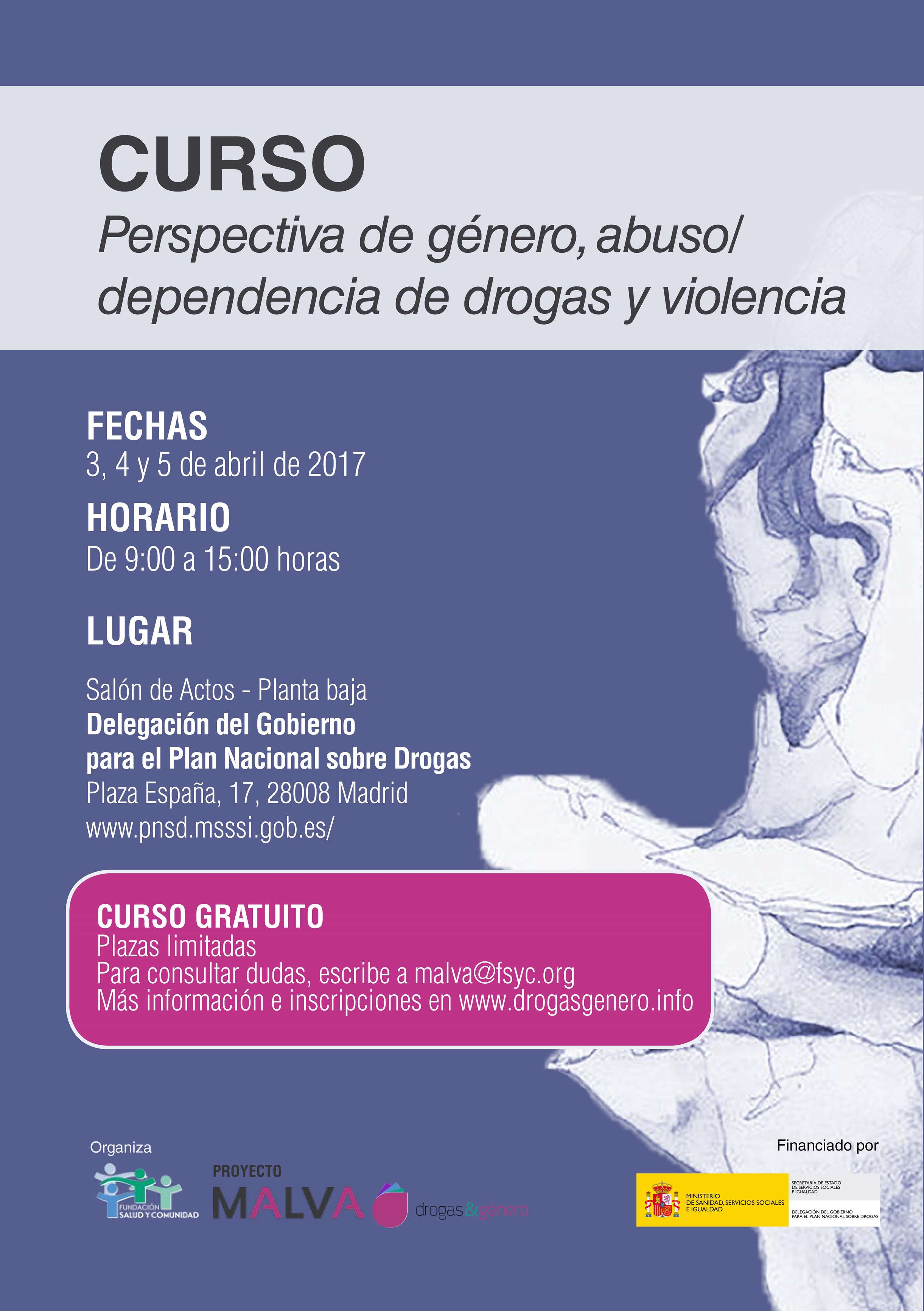 Curso "Perspectiva de Género, Abuso/dependencia de drogas y Violencia"