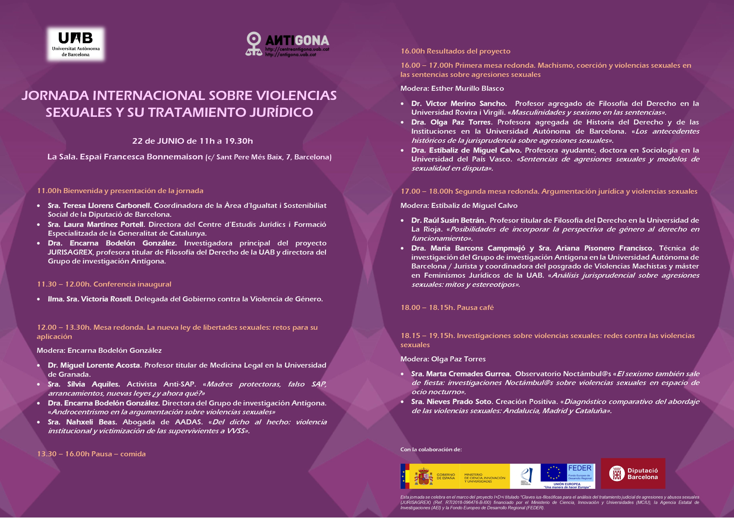 Jornada internacional sobre violencias sexuales y su tratamiento jurídico