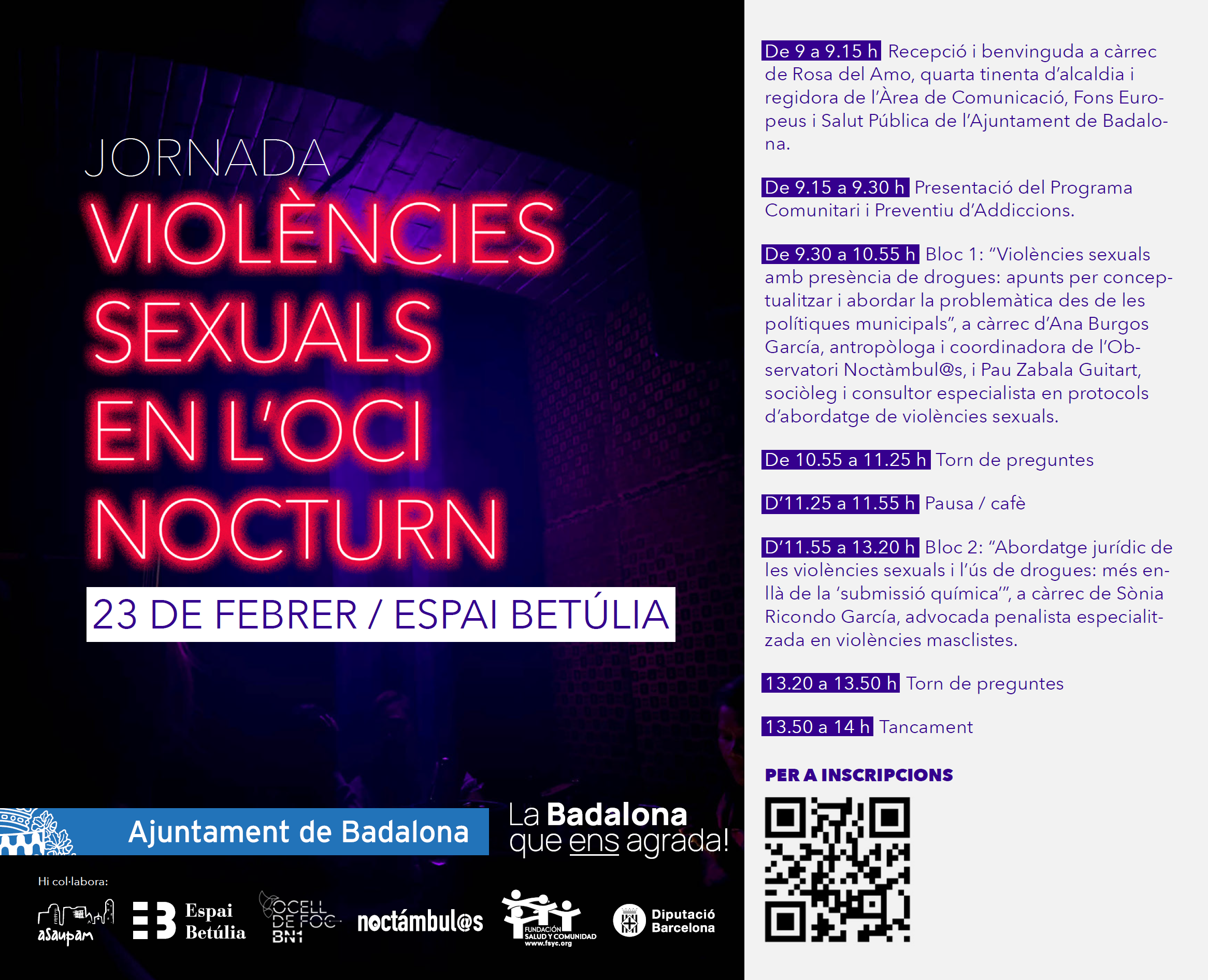 Jornada "Violències sexuals en l'oci nocturn" // Badalona