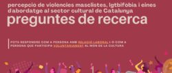 Recerca sobre percepció de violències masclistes, LGBTIfòbia i eines d’abordatge al sector cultural de Catalunya