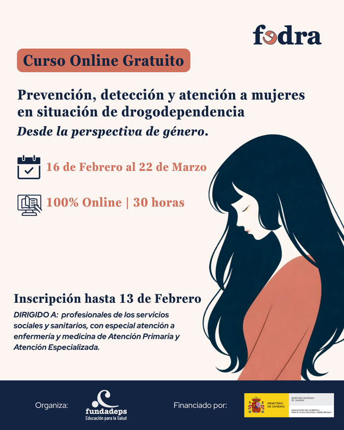 Curso «Prevención, detección y atención a mujeres en situación de drogodependencia desde la Perspectiva de Género» // Online