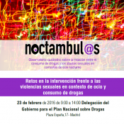 Jornada Retos en la intervención frente a las violencias sexuales en contexto de ocio y consumo de drogas.