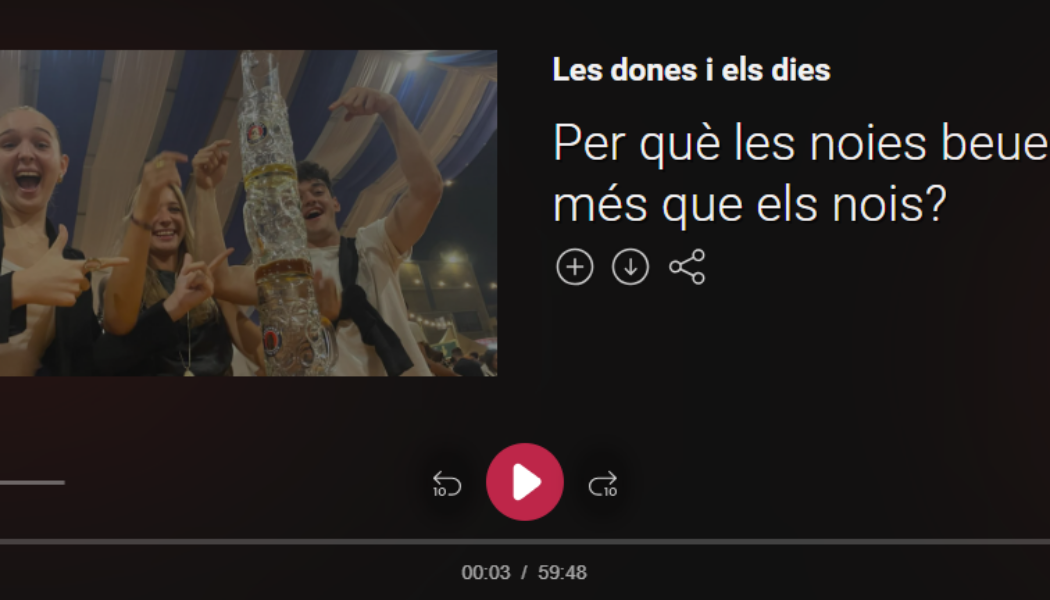 «Per què les noies beuen més que els nois?»: conversa a ‘Les dones i els dies’ (Catalunya Ràdio)